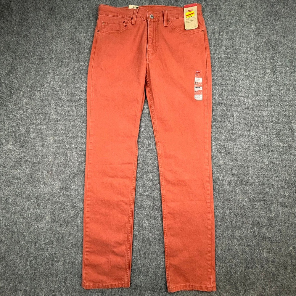 Levis 511 Slim Jeans Mens 36x34 Etruscan Red (Orange) Stretch Twill Pants